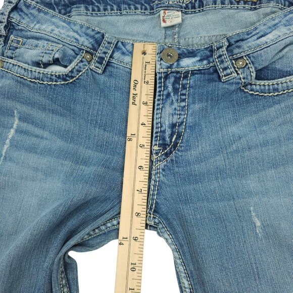 Silver Jeans Alex Bootcut Womens Size 33 Distressed Low Rise Med Wash Denim - Picture 8 of 15